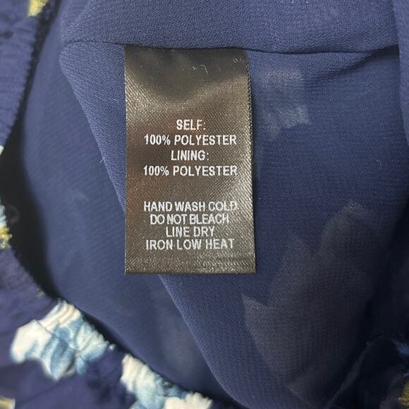 Lulus Navy Blue Floral Elated Energy Convertible Sleeveless Romper Shorts Sz XS - Picture 13 of 13